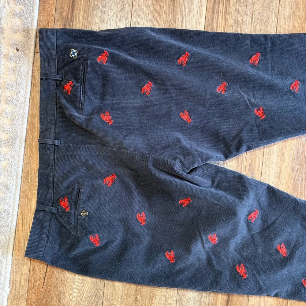 Castaway Nantucket Island Harbor Preppy Coastal pants, red lobster embroidery - Picture 12 of 12